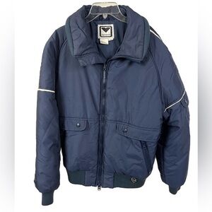 Obermeyer Vintage Men’s Blue Puffer Full Zip Winter Coat-‎ Size Large